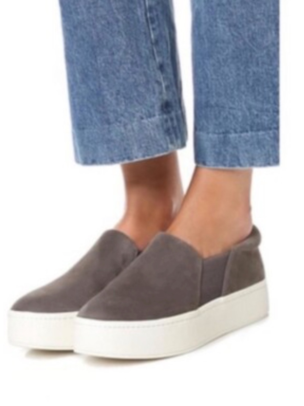 Vince Warren Suede Slip-on Sneaker Grey Size 8